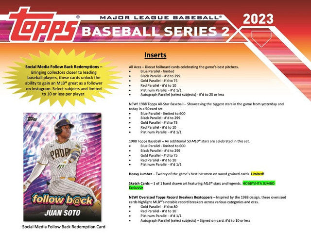 2023 Topps Series 2 Jumbo Baseball Hobby Box