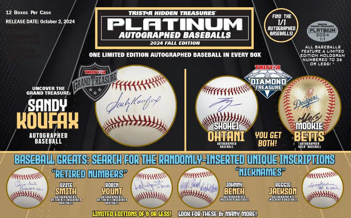 2024 Tristar Hidden Treasures Platinum Autographed Baseballs Fall Edition