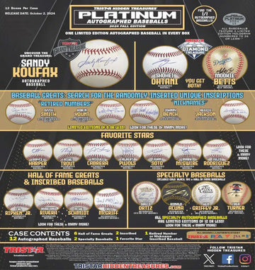 2024 Tristar Hidden Treasures Platinum Autographed Baseballs Fall Edition