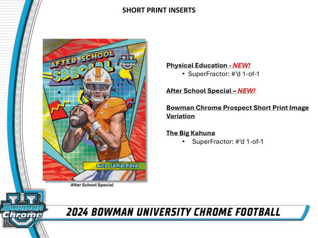 2024 Bowman University Chrome Football Jumbo Hobby Box