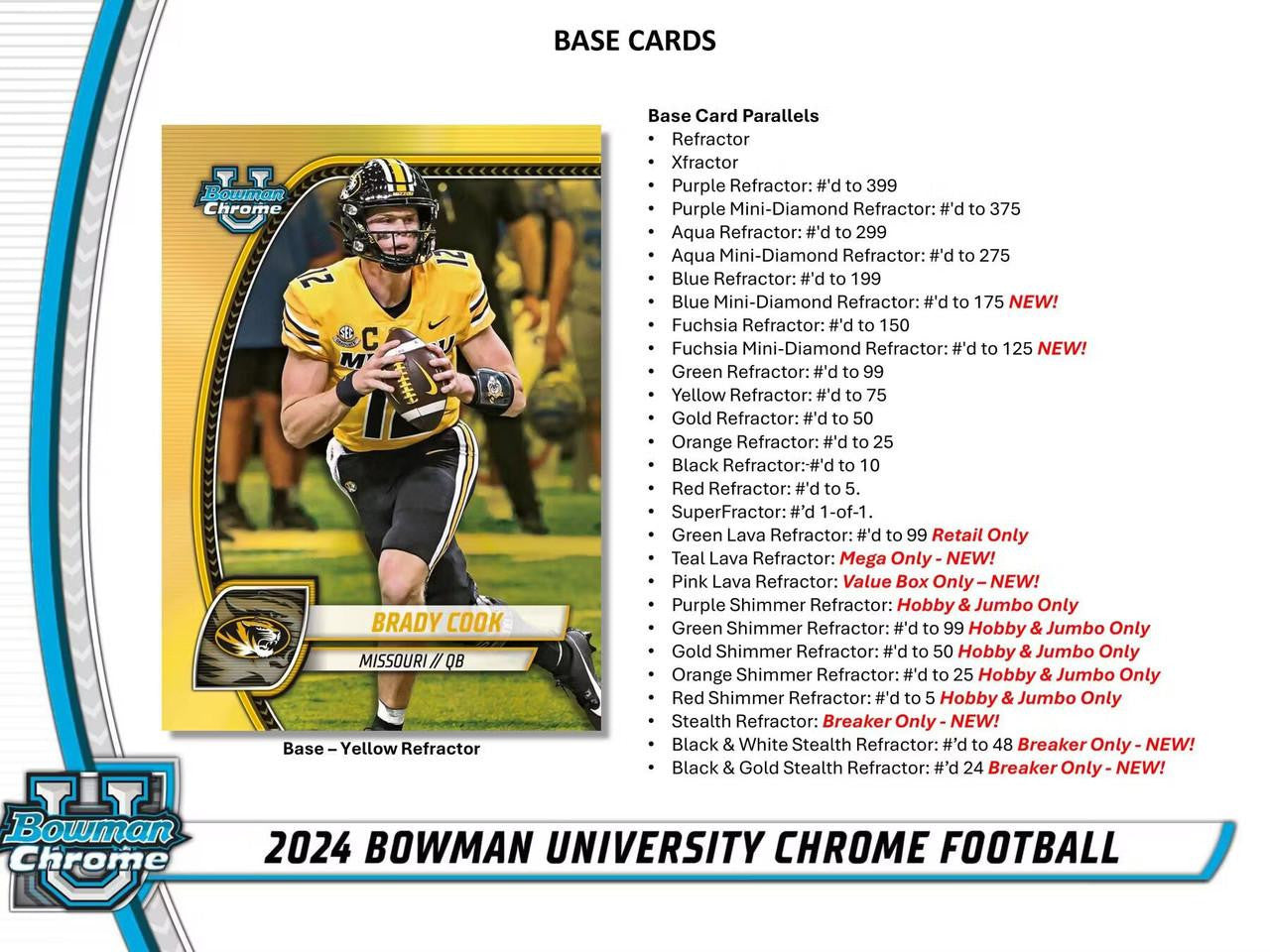 2024 Bowman University Chrome Football Jumbo Hobby Box