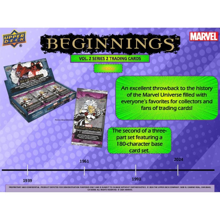 2024 Upper Deck Marvel Beginnings Volume 2 Series 2 Hobby Box