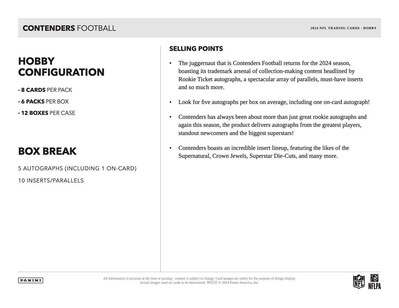 2024 Panini Contenders Football Mega Box SP Images