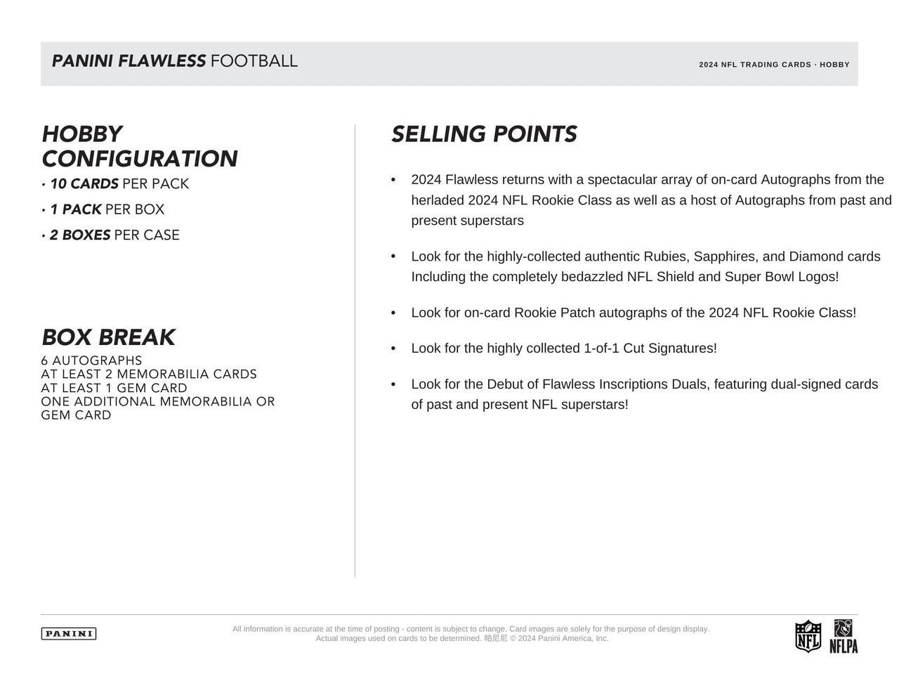 2024 Panini Flawless Football Hobby Case (2)