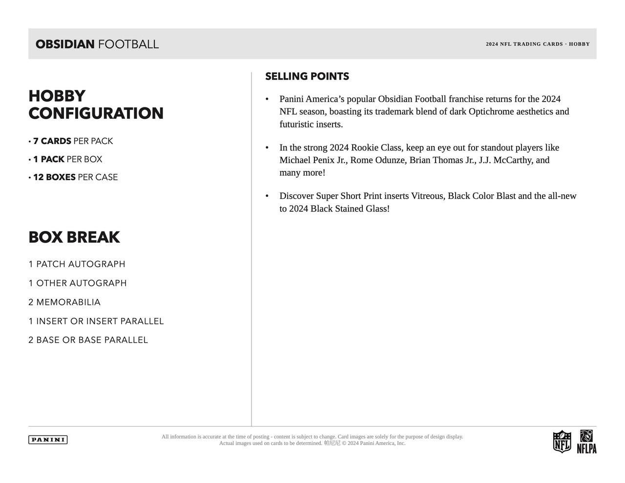 2024 Panini Obsidian Football Hobby Case (12)