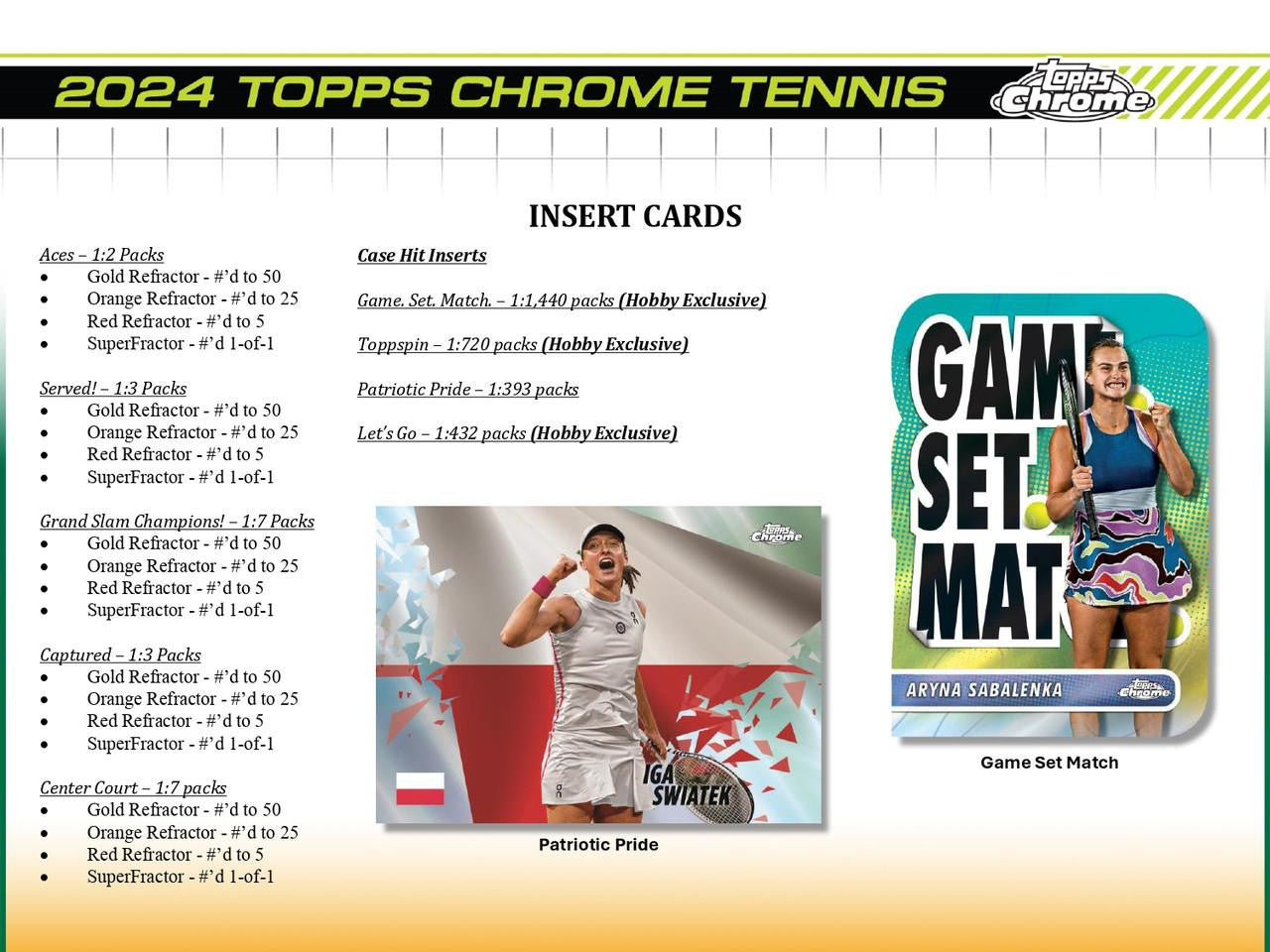 2024 Topps Chrome Tennis Hobby Case