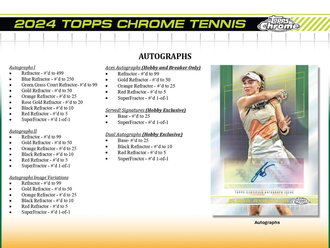 2024 Topps Chrome Tennis Hobby Case
