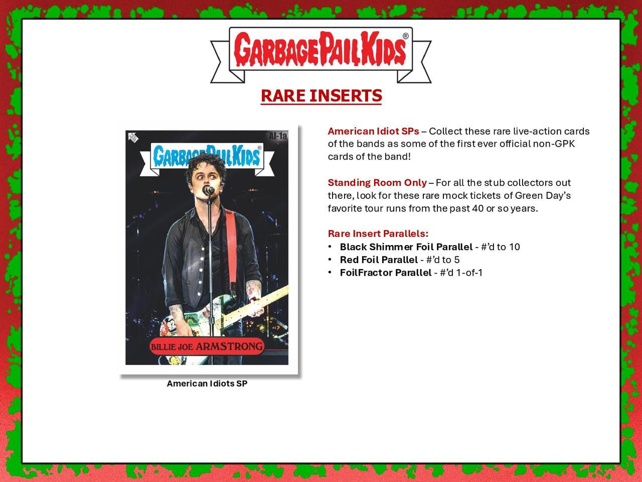 2024 Topps Garbage Pail Kids Battle Of The Bands: Green Day Hobby Box