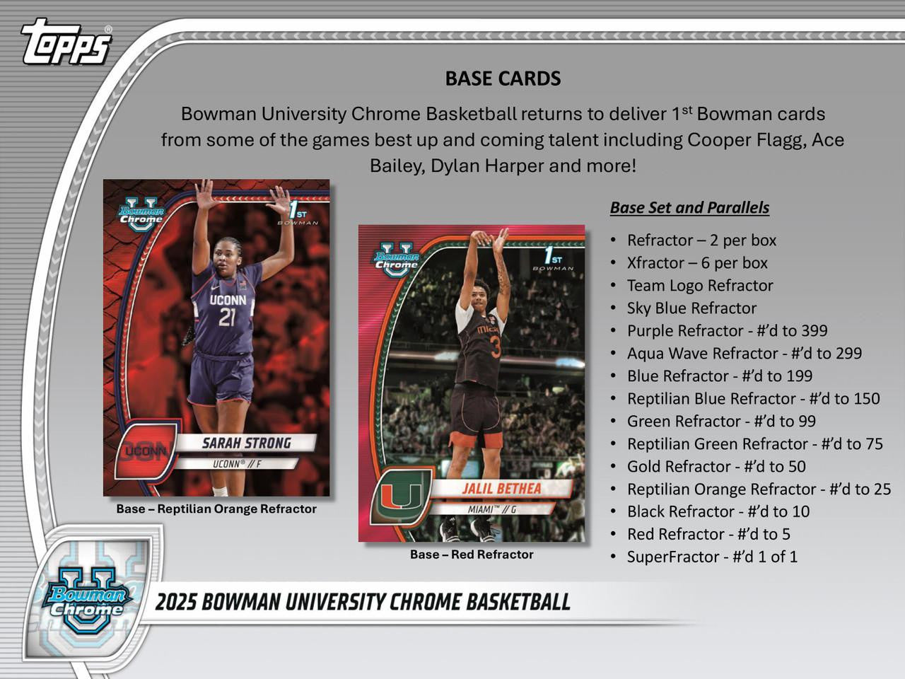 2024/25 Bowman University Chrome Basketball Hobby Box