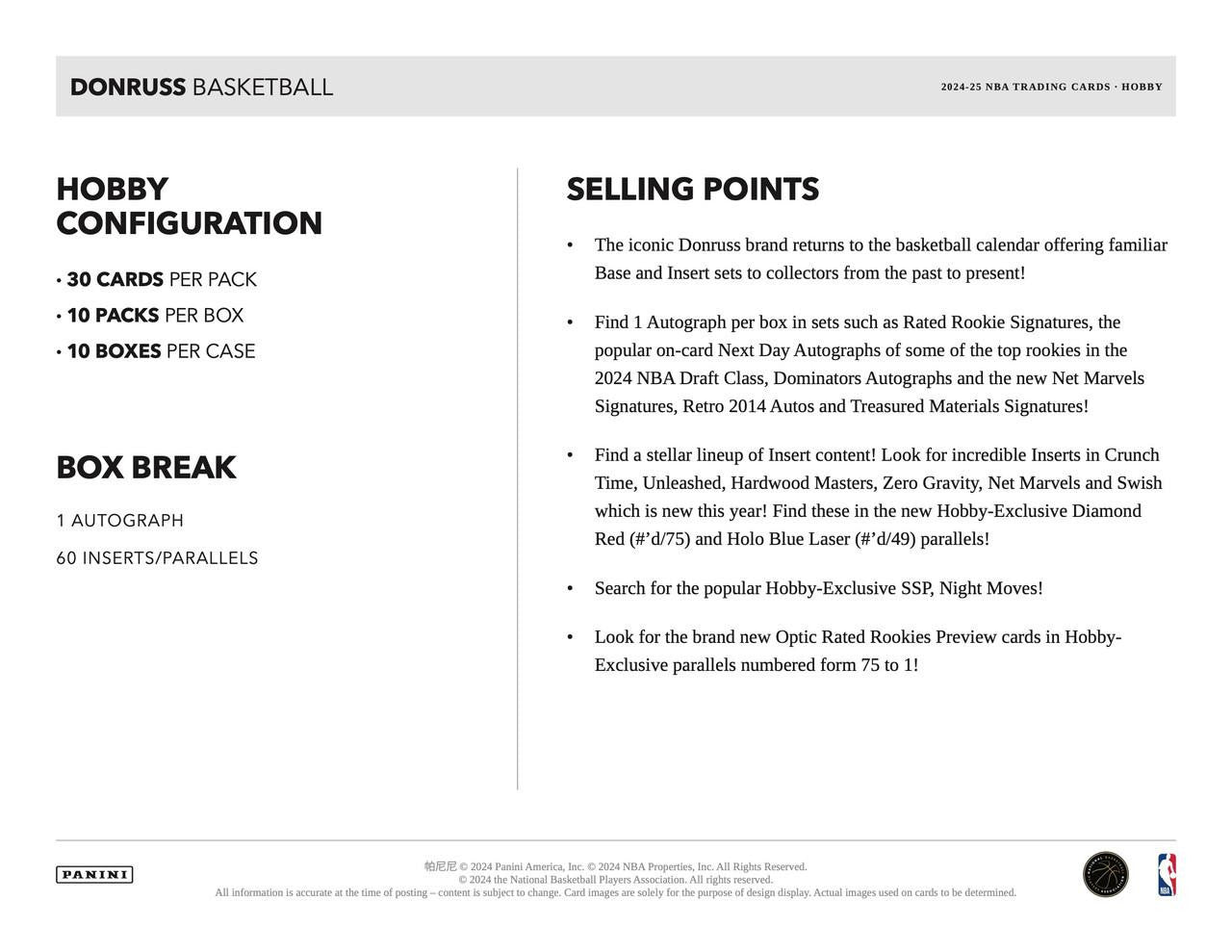 2024/25 Panini Donruss Basketball Hobby Case (10)
