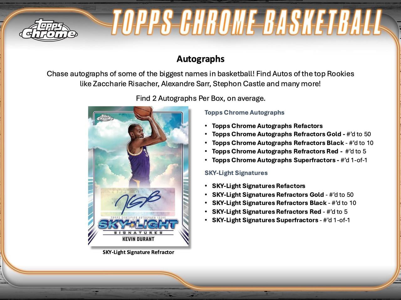 2024/25 Topps Chrome Basketball Hobby Box