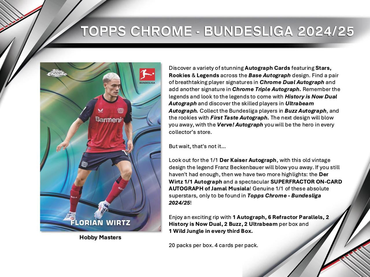2024/25 Topps Chrome Bundesliga Soccer Hobby Box
