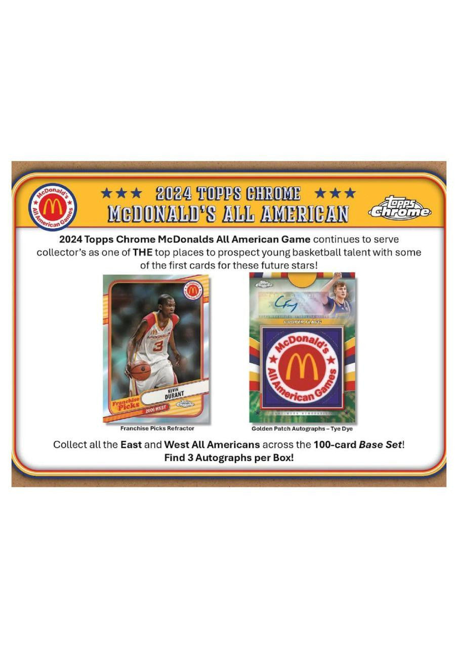 2024 Topps Chrome McDonald's All American Basketball Hobby Box