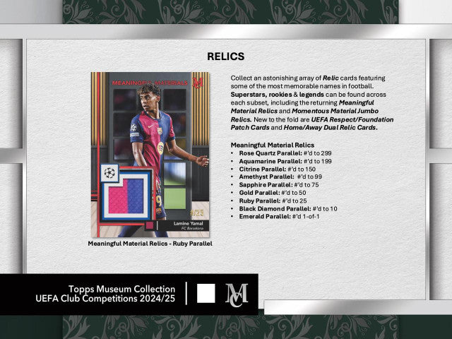 2024-25 Topps UEFA Club Competitions Museum Collection Soccer Hobby Box