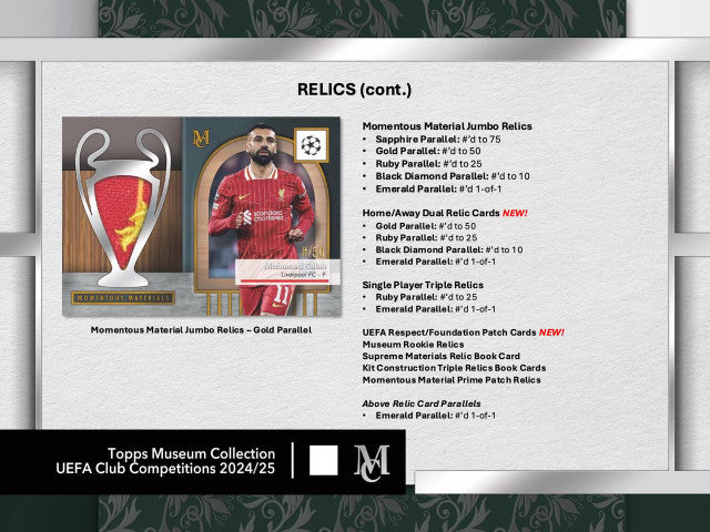2024-25 Topps UEFA Club Competitions Museum Collection Soccer Hobby Box