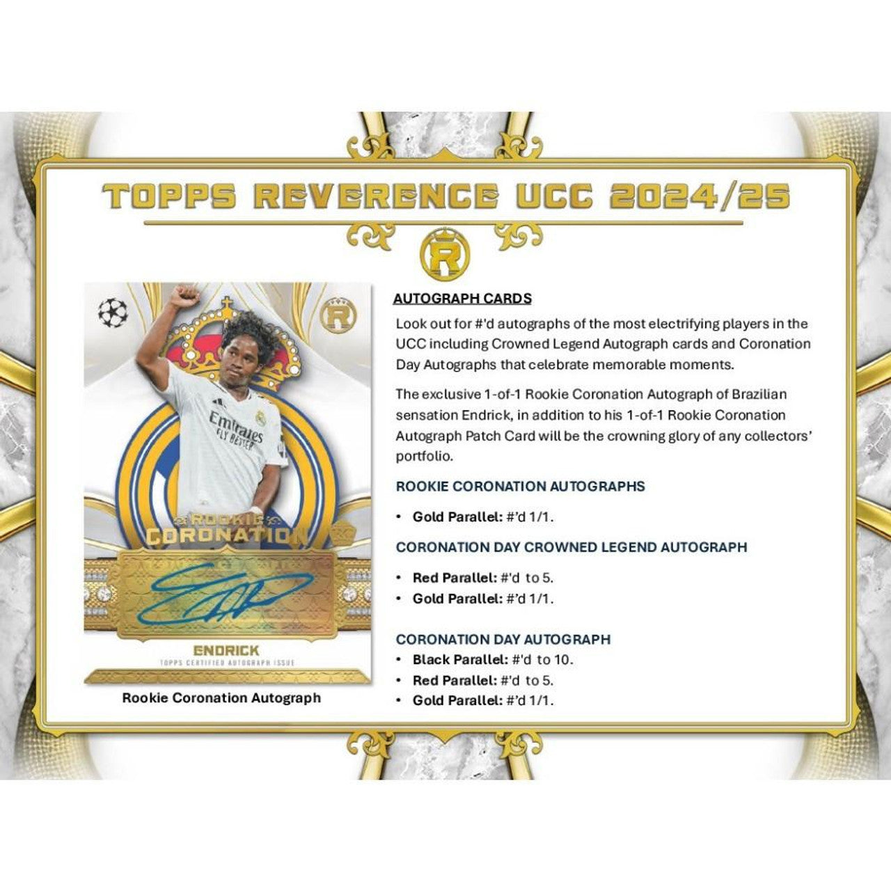 2024/25 Topps UEFA Club Competitions Reverence Soccer Hobby 4-Box Case