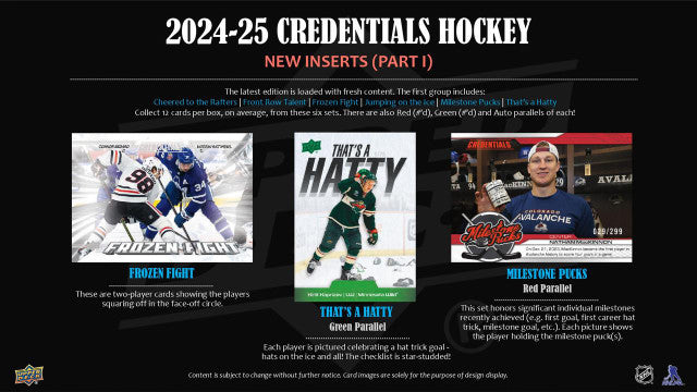 2024/25 Upper Deck Credentials Hockey Hobby Box