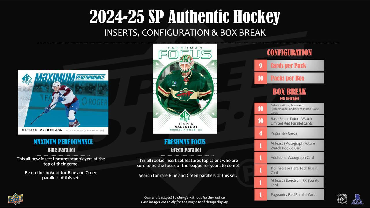 2024/25 Upper Deck SP Authentic Hockey Hobby Box