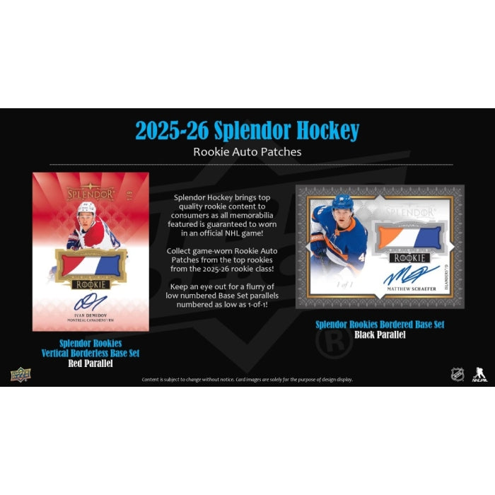 2025-26 Upper Deck Splendor Hockey Hobby Box