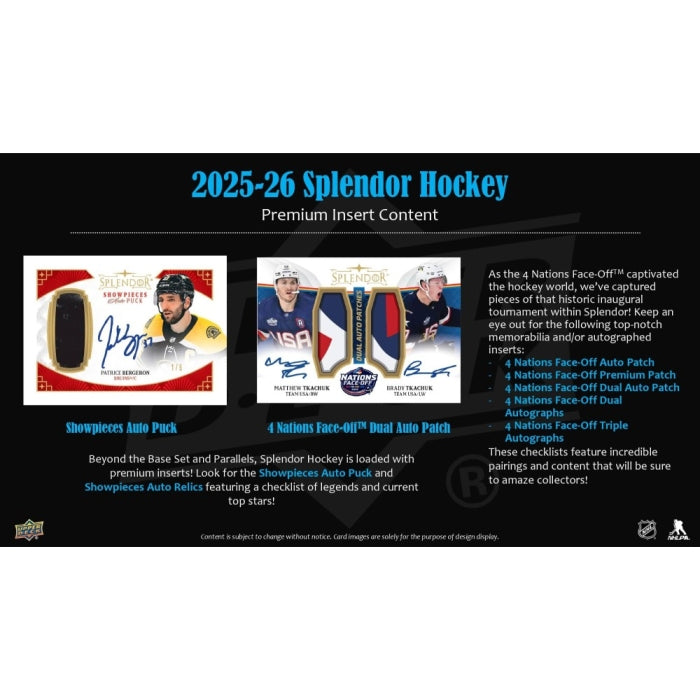 2025-26 Upper Deck Splendor Hockey Hobby Box