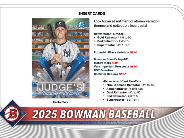 2025 Bowman Baseball Jumbo Hobby Box