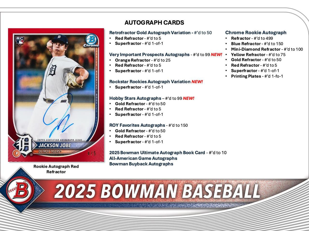 2025 Bowman Baseball Jumbo Hobby Box