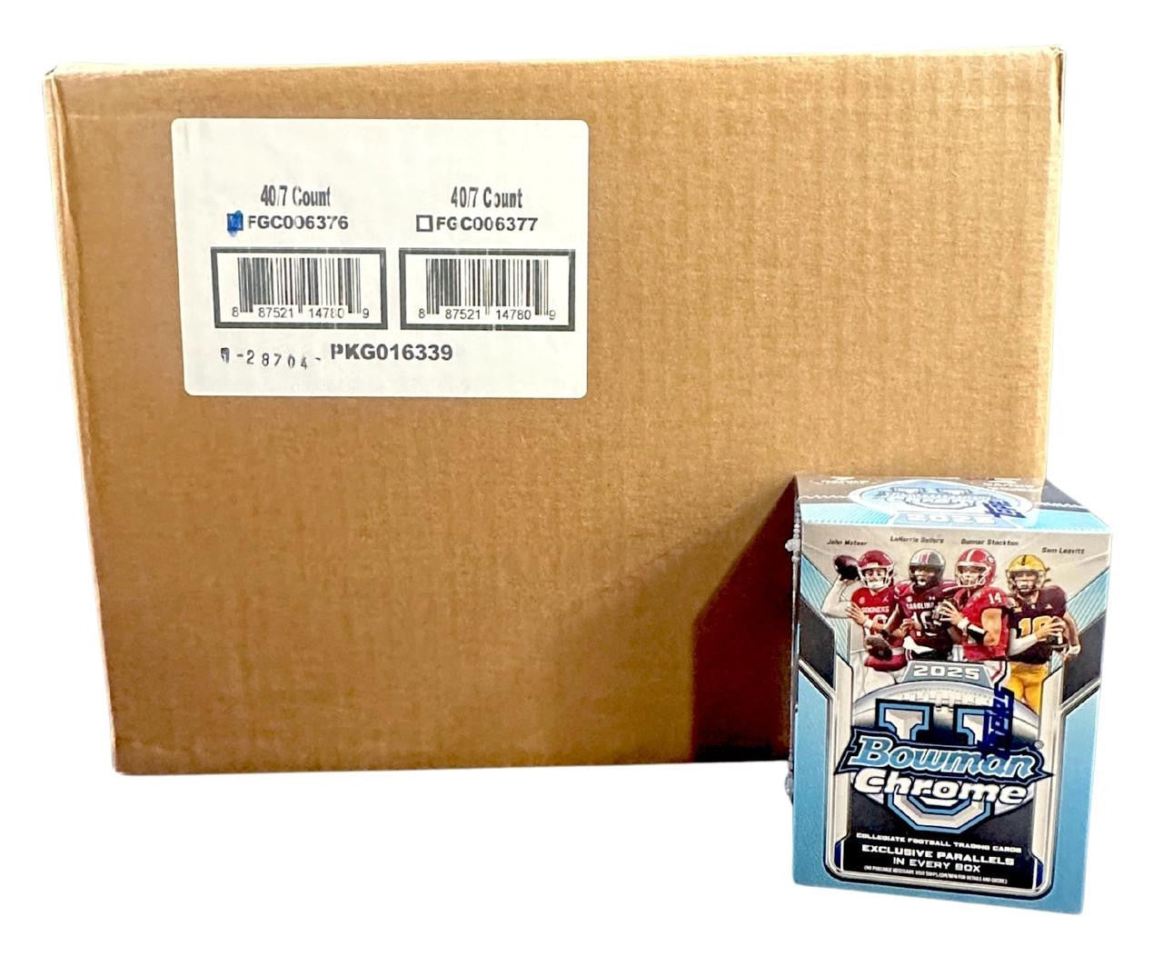 2025 Bowman University Chrome Football Blaster Box Case (40)