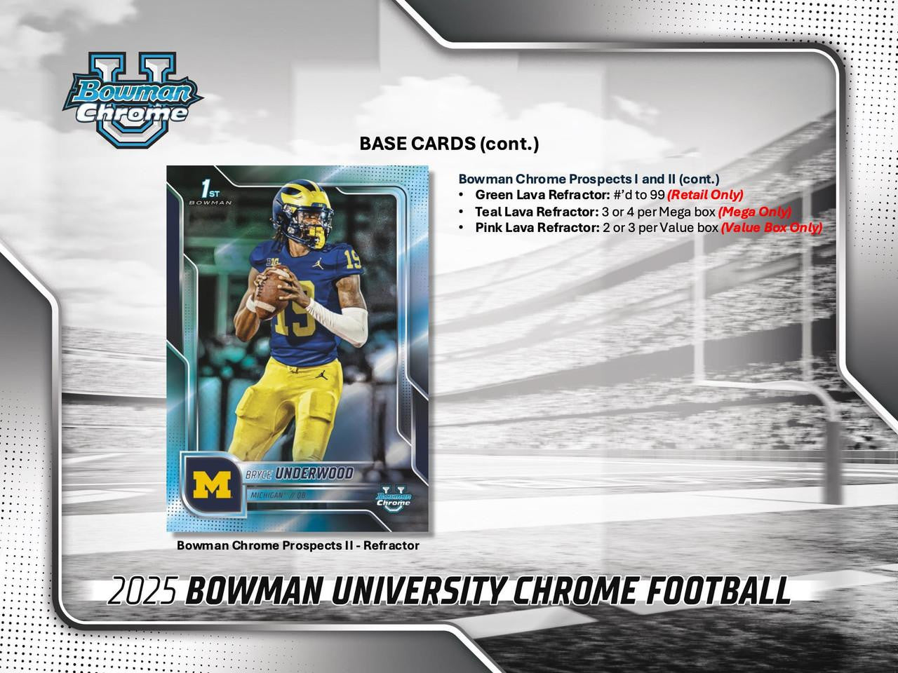 2025 Bowman University Chrome Football Blaster Box