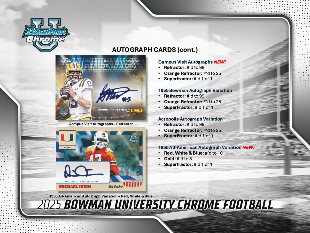 2025 Bowman University Chrome Football Blaster Box