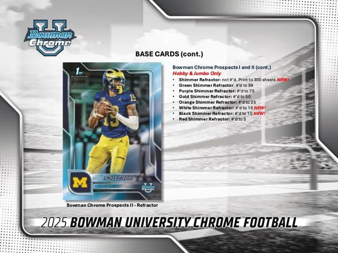 2025 Bowman University Chrome Football Hobby Box