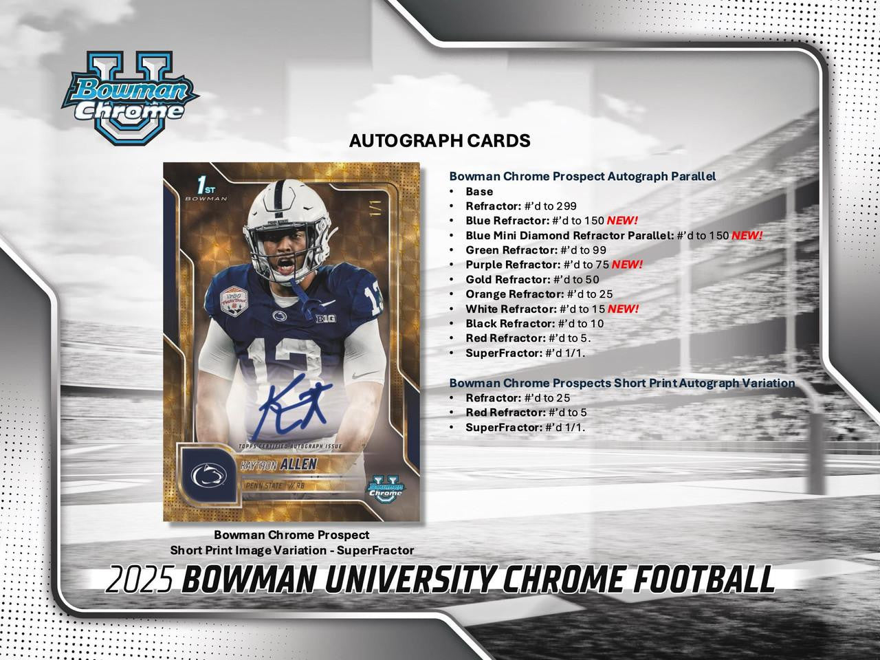 2025 Bowman University Chrome Football Mega Box