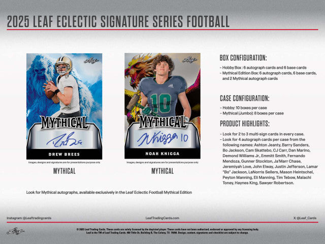 2025 Leaf Eclectic Signature Series Football Hobby Box