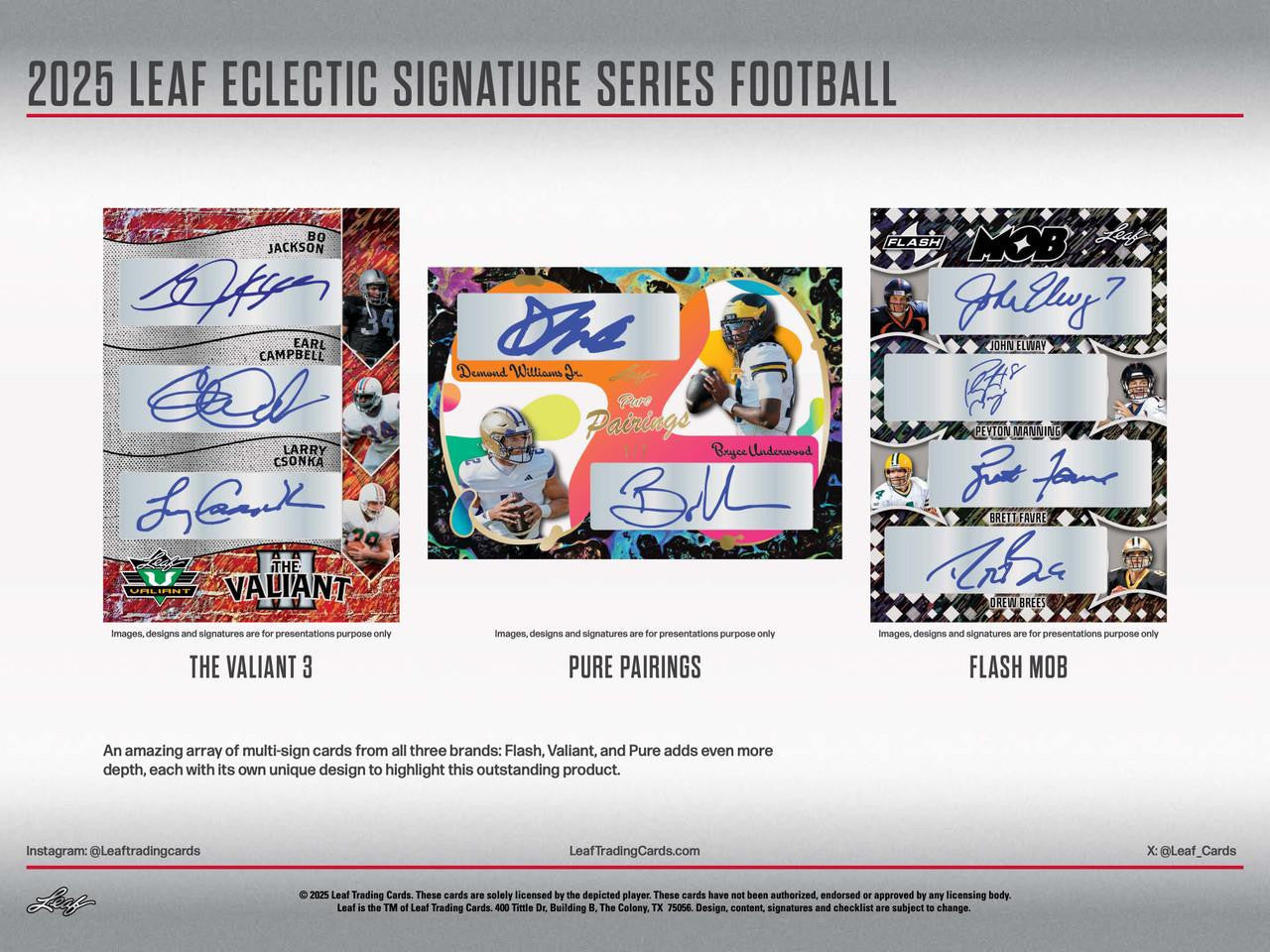 2025 Leaf Eclectic Signature Series Football Mythical Hobby Box