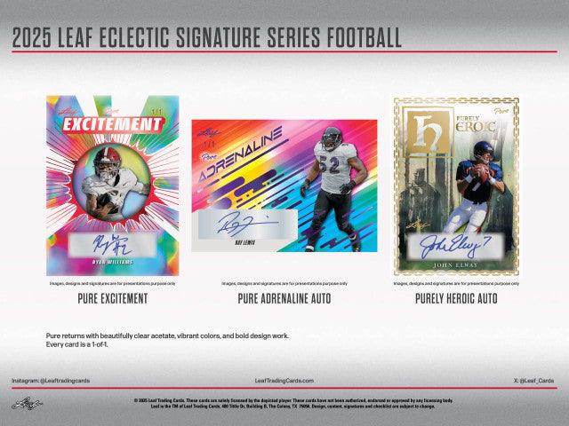 2025 Leaf Eclectic Signature Series Football Mythical Hobby Box