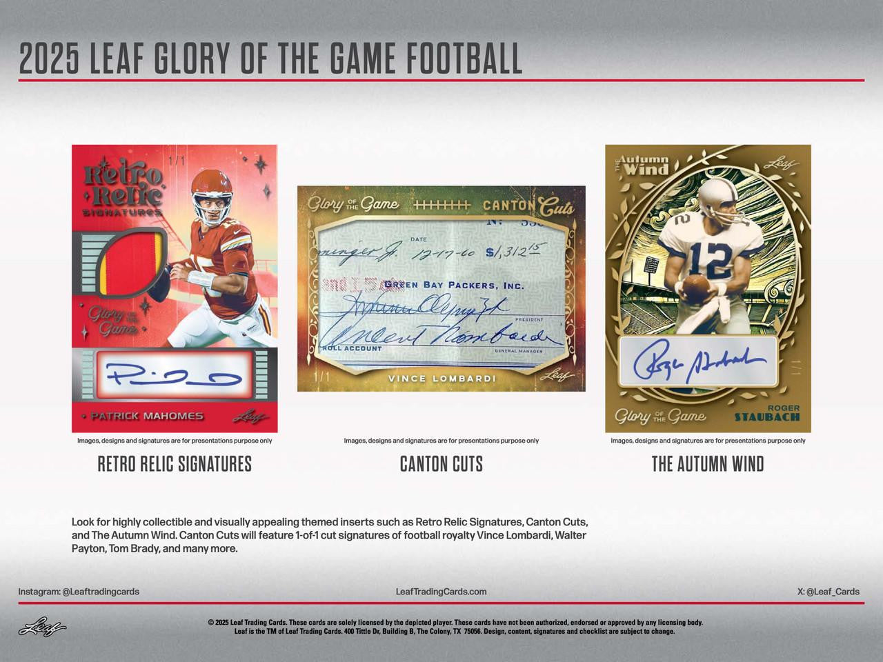 2025 Leaf Glory of the Game Football Hobby Box