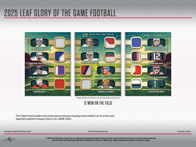 2025 Leaf Glory of the Game Football Hobby Box