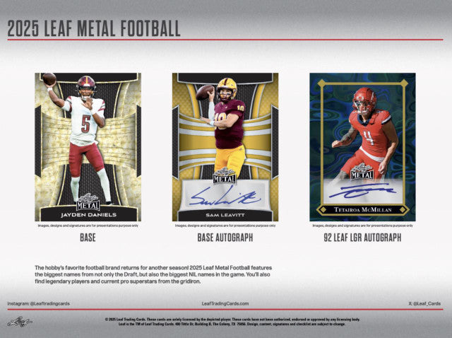 2025 Leaf Metal Football Jumbo Hobby Box