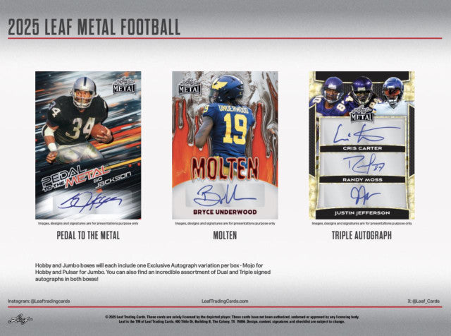 2025 Leaf Metal Football Jumbo Hobby Box