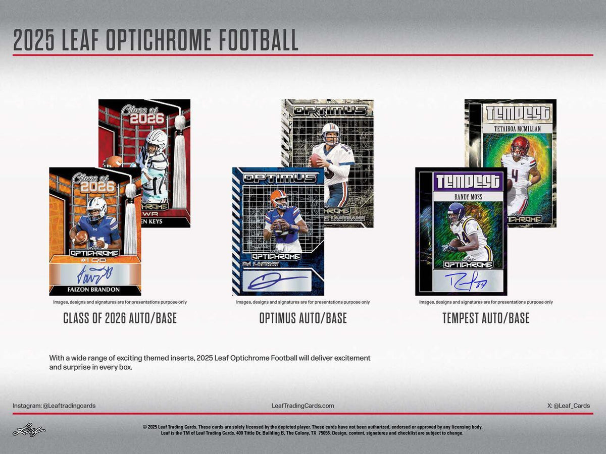 2025 Leaf Optichrome Football Hobby Box