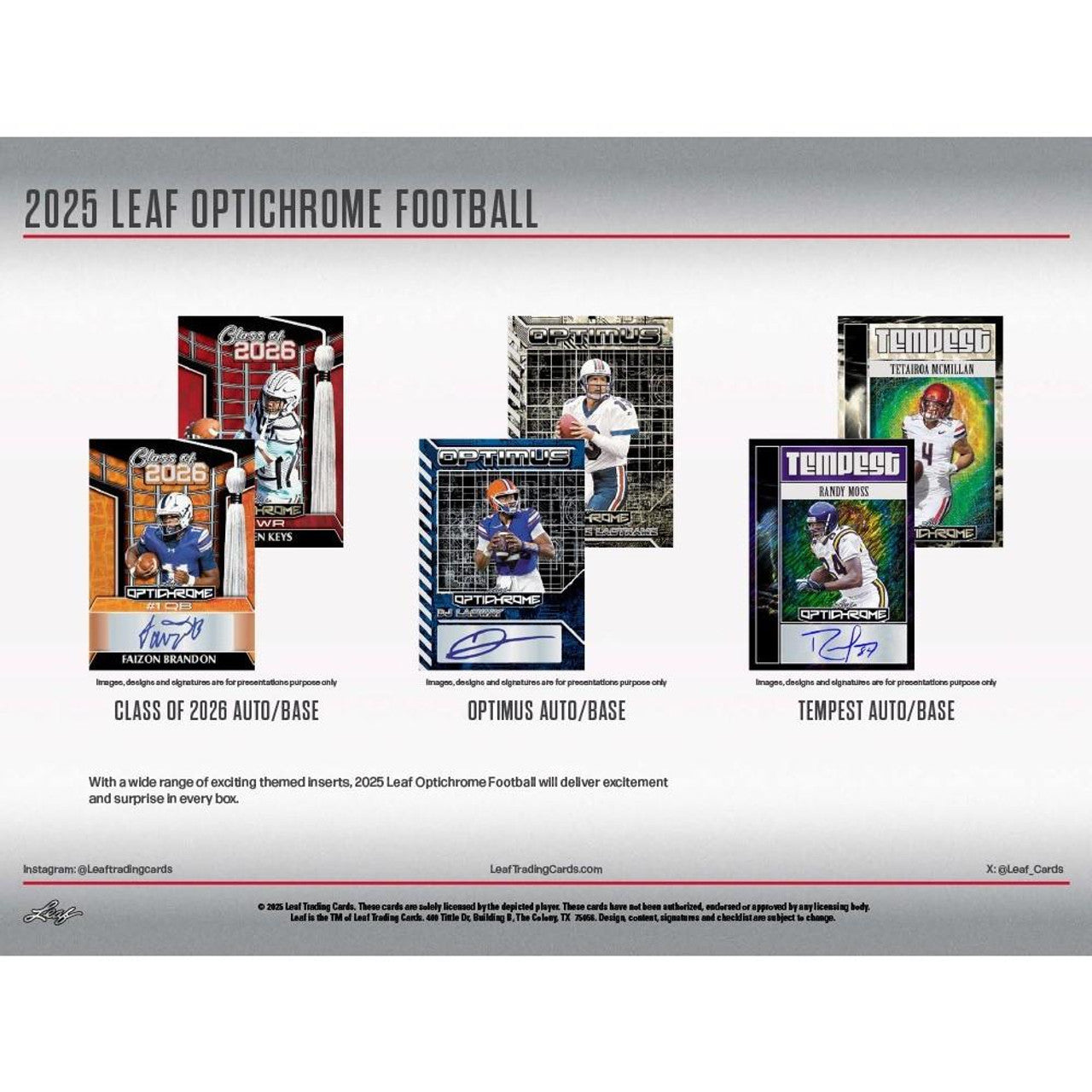 2025 Leaf Optichrome Football Jumbo Hobby Box