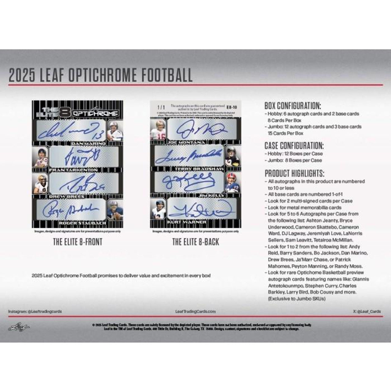 2025 Leaf Optichrome Football Jumbo Hobby Box