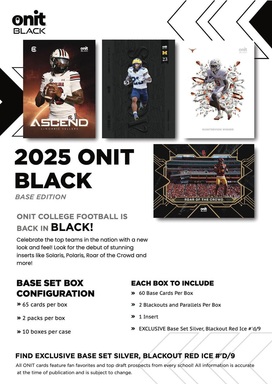 2025 Onit Black Indiana University Football Base Edition Box