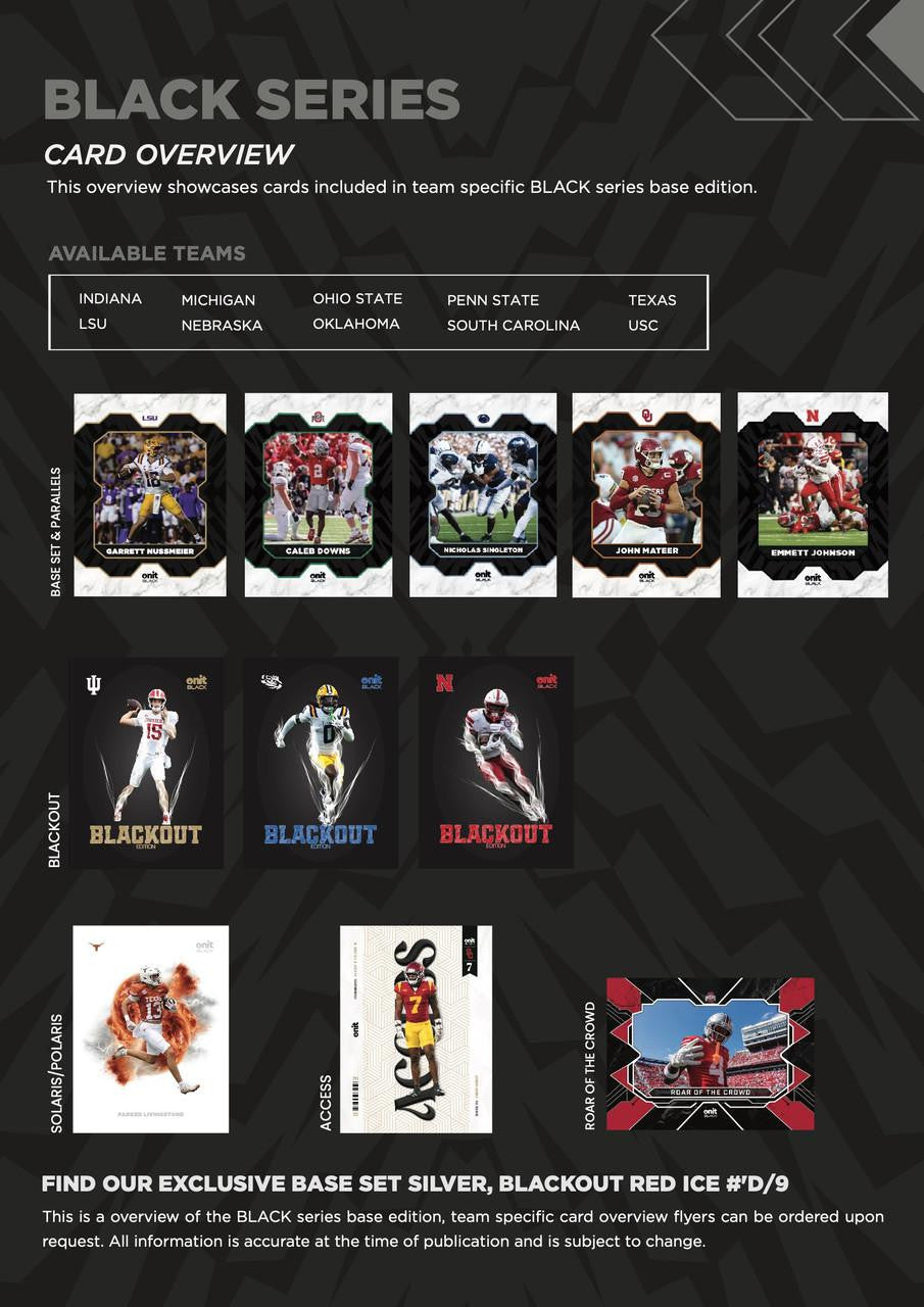 2025 Onit Black Indiana University Football Ultra Edition Box