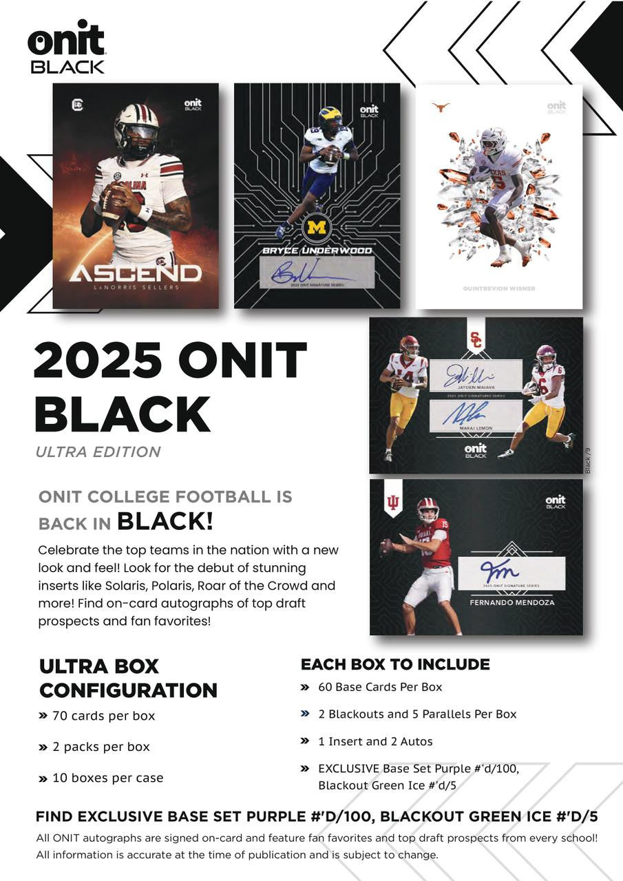 2025 Onit Black University of Michigan Football Ultra Edition Box