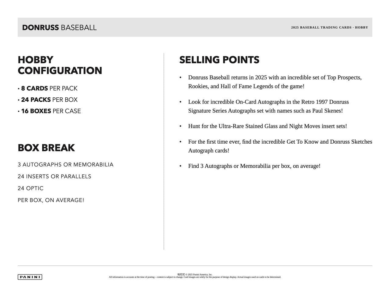 2025 Panini Donruss Baseball Hobby Box