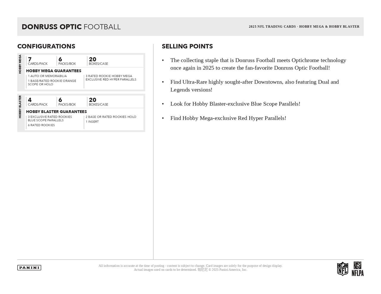 2025 Panini Donruss Optic Football Hobby Blaster Box (Blue Scope)