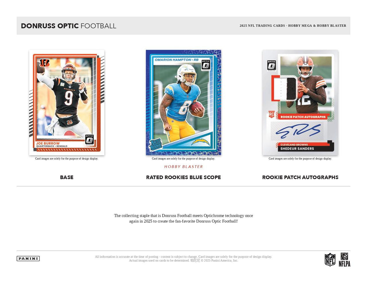 2025 Panini Donruss Optic Football Hobby Blaster Box (Blue Scope)