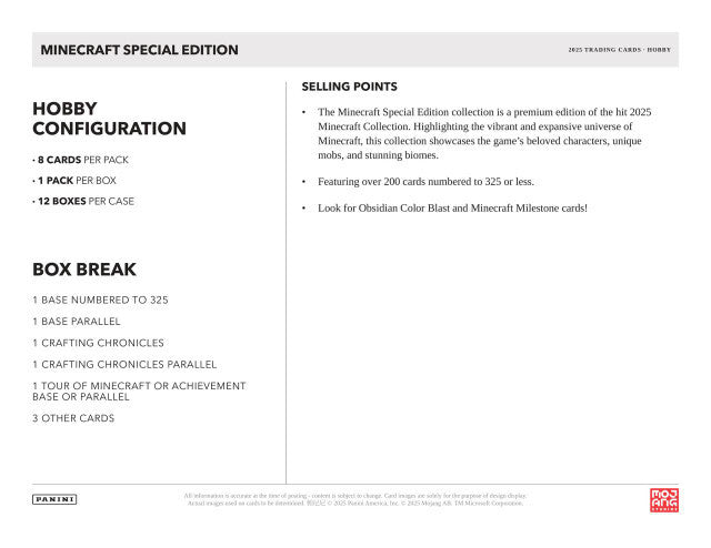 2025 Panini Minecraft Special Edition Hobby Box