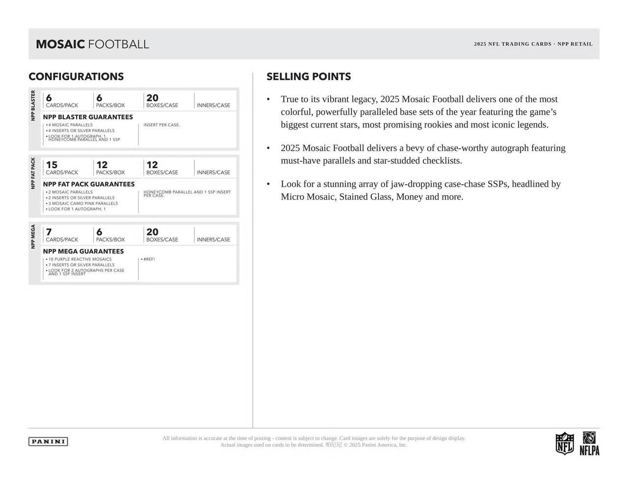 2025 Panini Mosaic Football Blaster Box