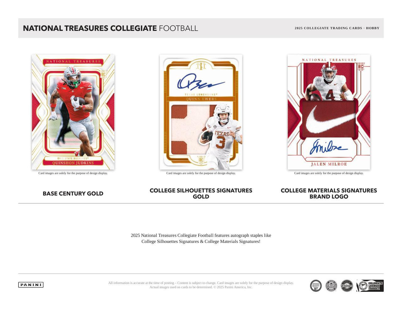 2025 Panini National Treasures Collegiate Football Hobby Box
